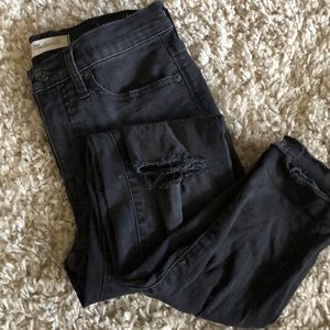 Madewell 9in Skinny in Rip Black Sea